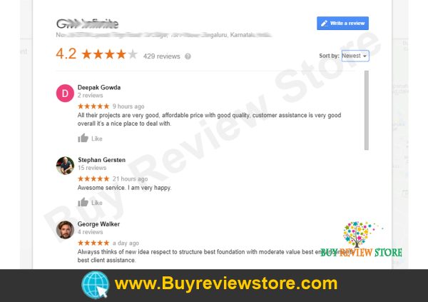 Google Places 5 Star Reviews Proof